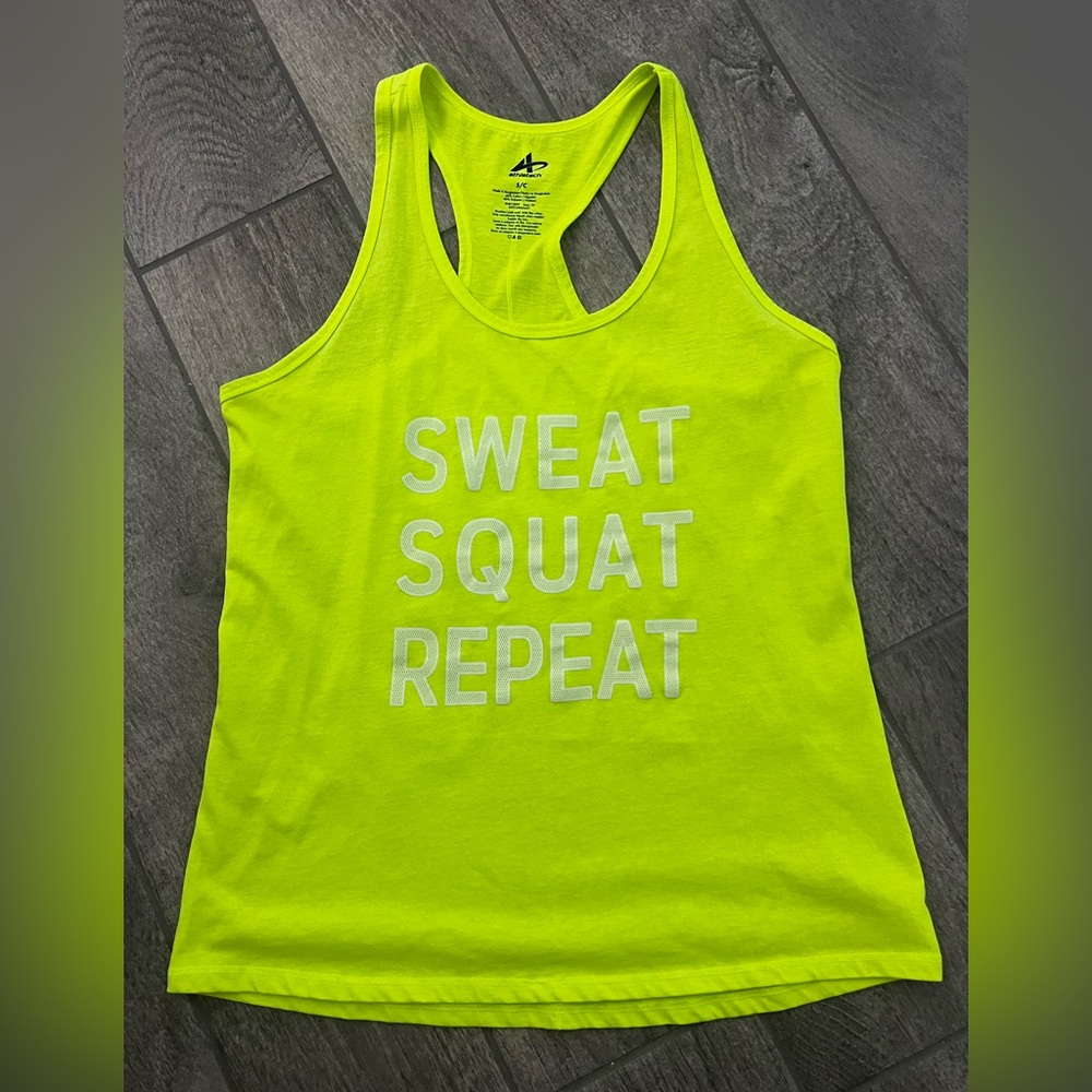 Athletech Neon Yellow Racerback Tank Top - Picture 3 of 4